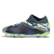 Puma Future 7 Match Firm Ground Junior Football Boots Grey Skies PUMA White-Fizzy Apple (Grey Skies)