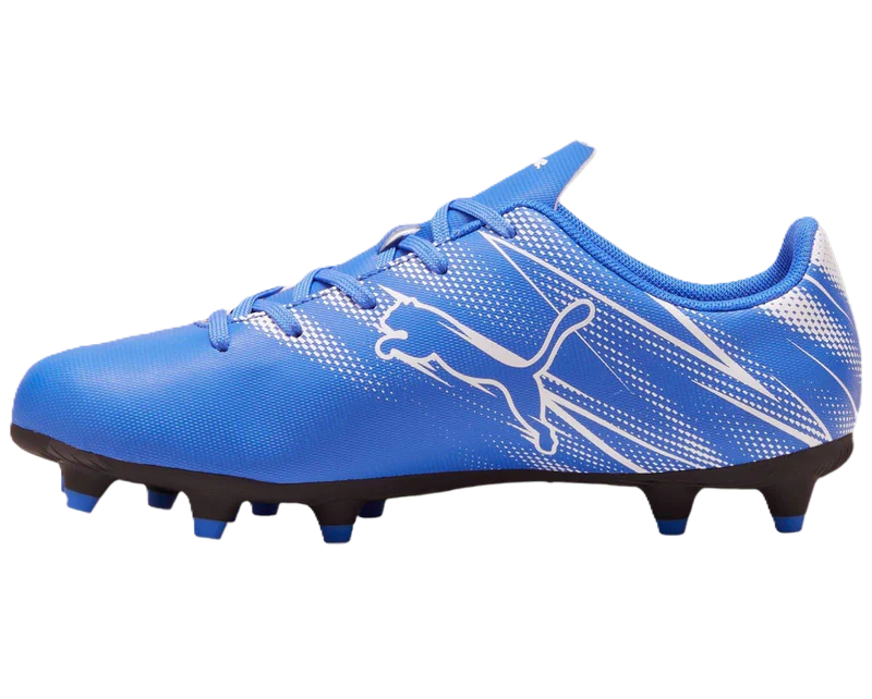Puma Attacanto Firm Ground Junior Football Boots Bluemazing Puma White (Blue White)