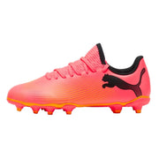 Puma Future 7 Play Firm Ground Junior Football Boots Sunset Glow Puma Black Sun Stream (Sunset Glow)