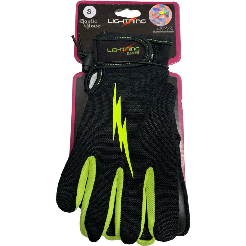 LS Lightning SuperMicro Mesh Gaelic Gloves Black Flo Yellow
