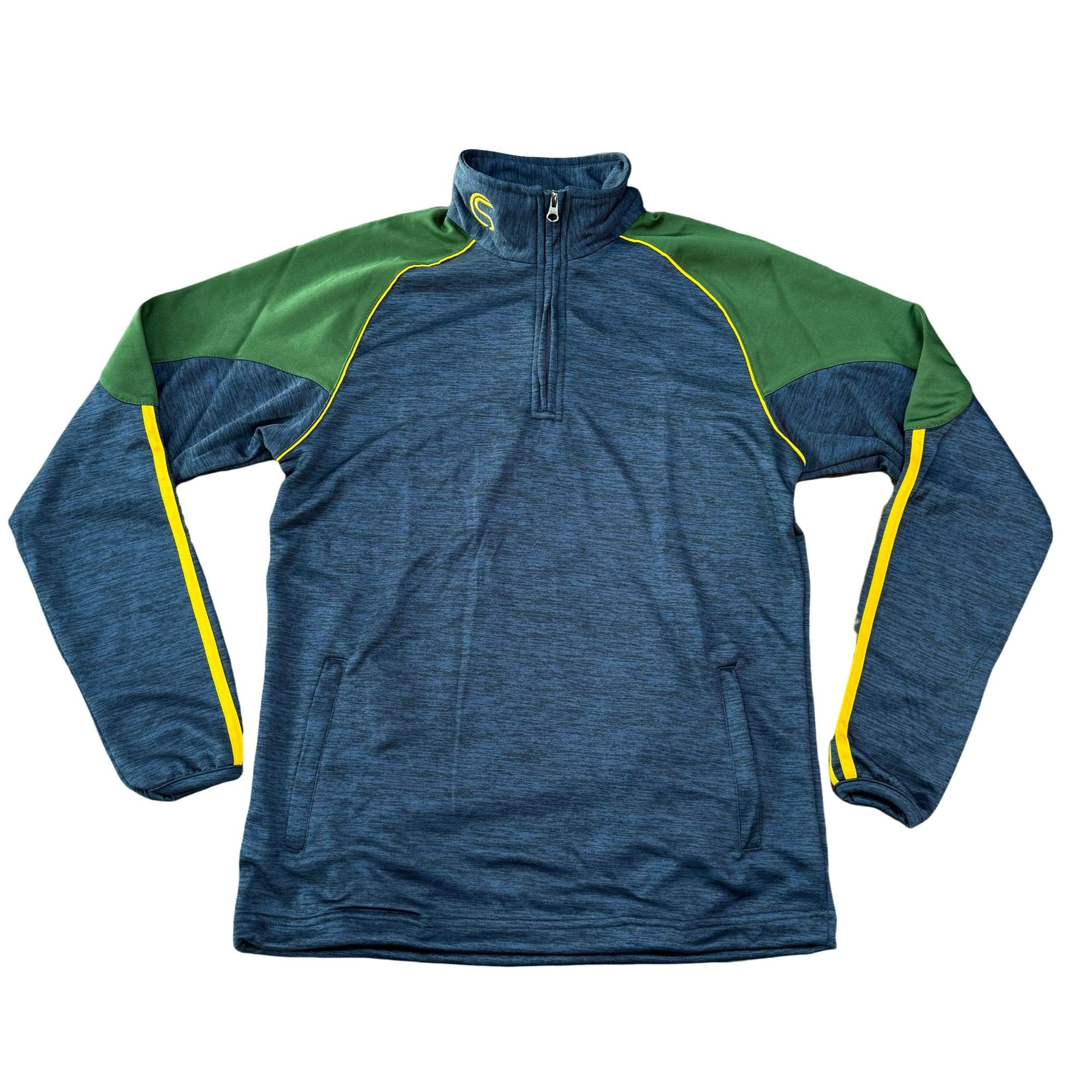 CS Team Half Zip Melange Navy Bottle Green Amber
