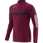 O'Neills Focus Brushed Half Zip Top Maroon White