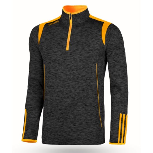 O'Neills Solar 3 Stripe Brushed Half Zip (Melange Black Amber)
