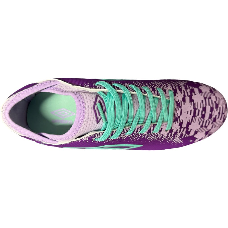 Umbro Formation II Firm Ground Junior Football Boots Purple Green