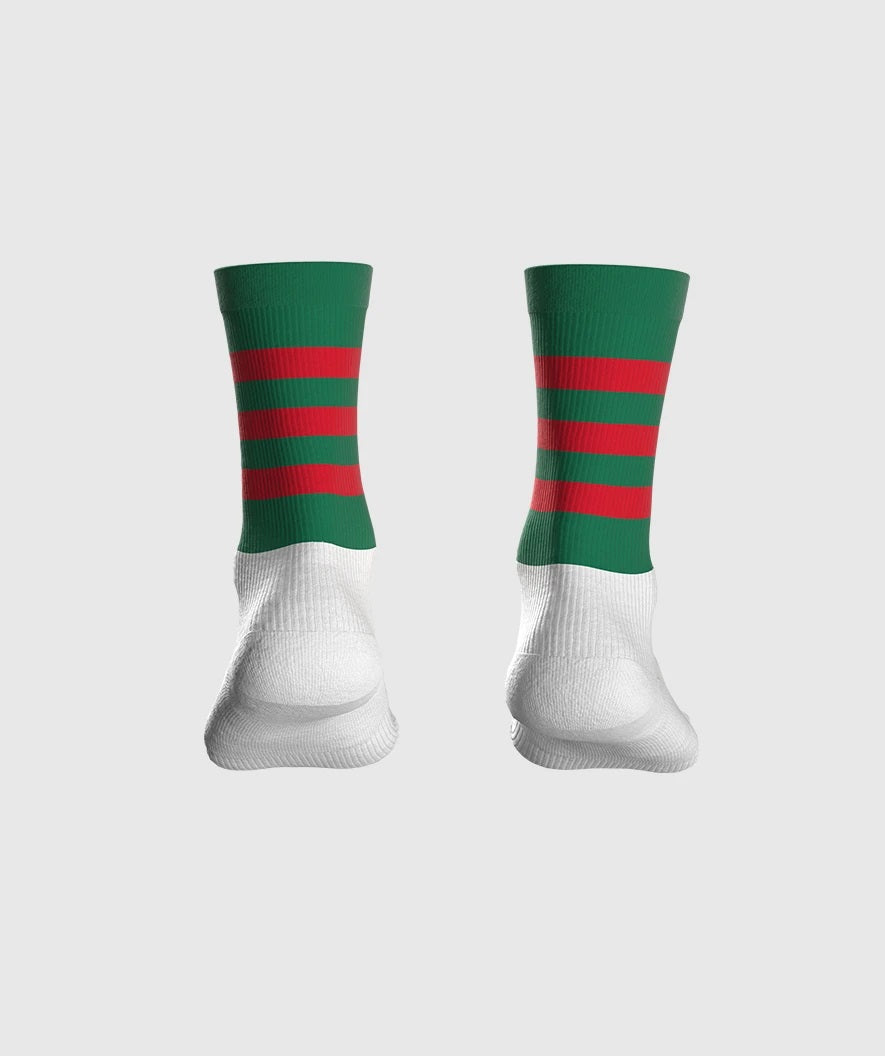 Gaelic Armour Elite Midi Sock (Green Red Hoops)