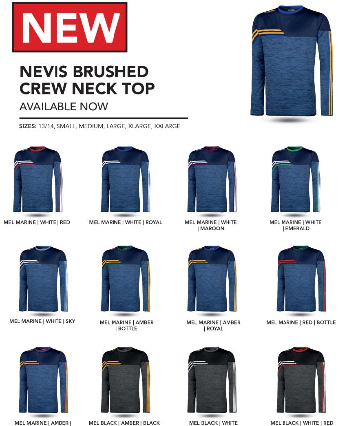 O'Neills Nevis Brushed Crew Neck (Melange Navy Red Green)