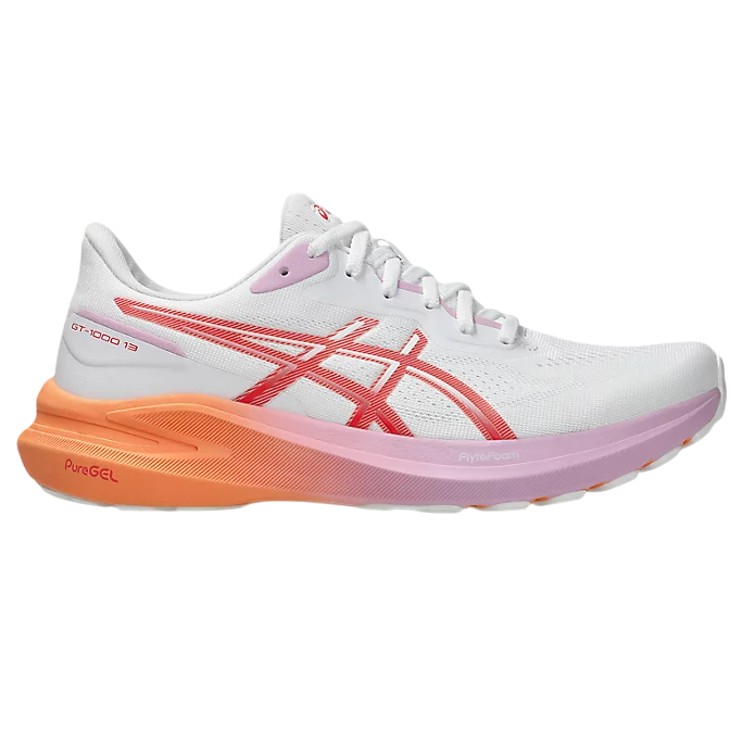 Asics GT-1000 13 Women's Running Shoes White Coral Reef