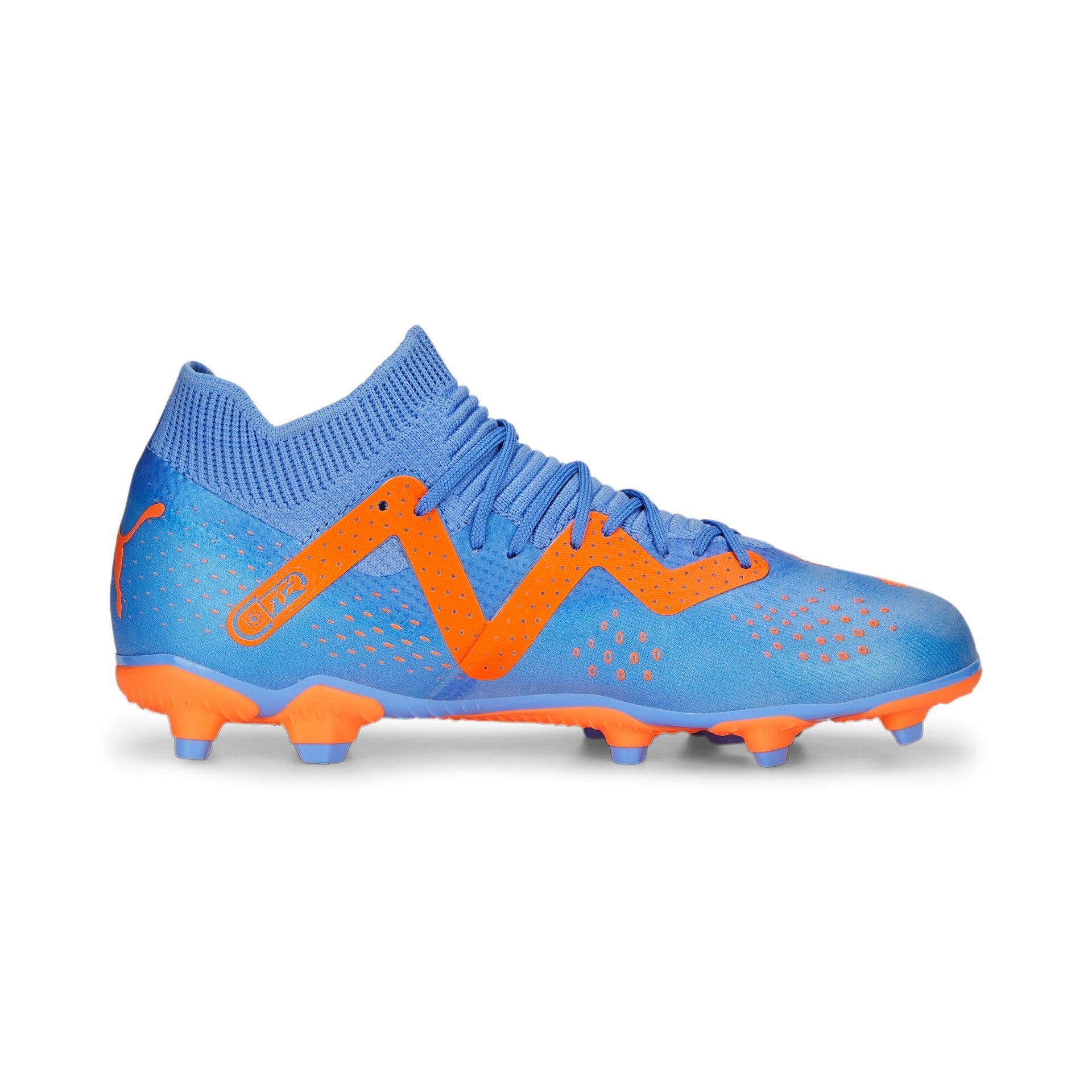 Puma Future Match Firm Ground Junior Football Boots Blue Glimmer Puma White Ultra Orange (Blue Orange)