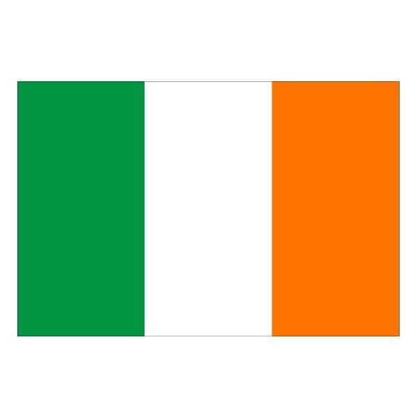 Flag with green and orange vertical stripes on a white background