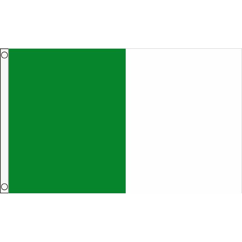 TCF 5x3 Half & Half Flag Green White