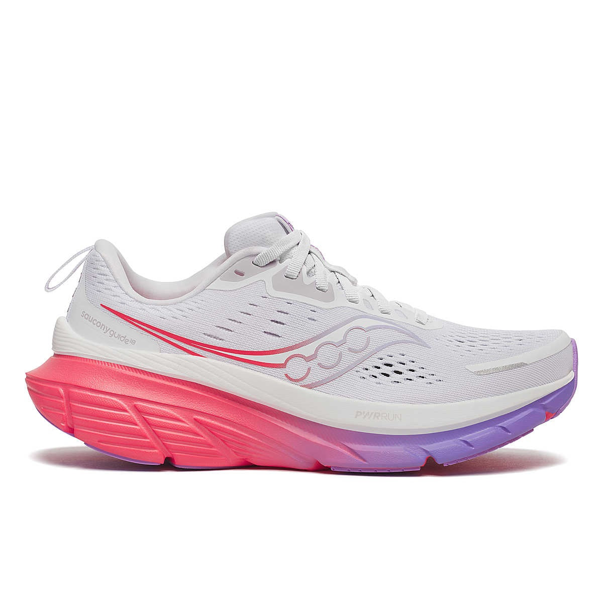 Saucony Guide 18 Womens Running Shoes White Crocus