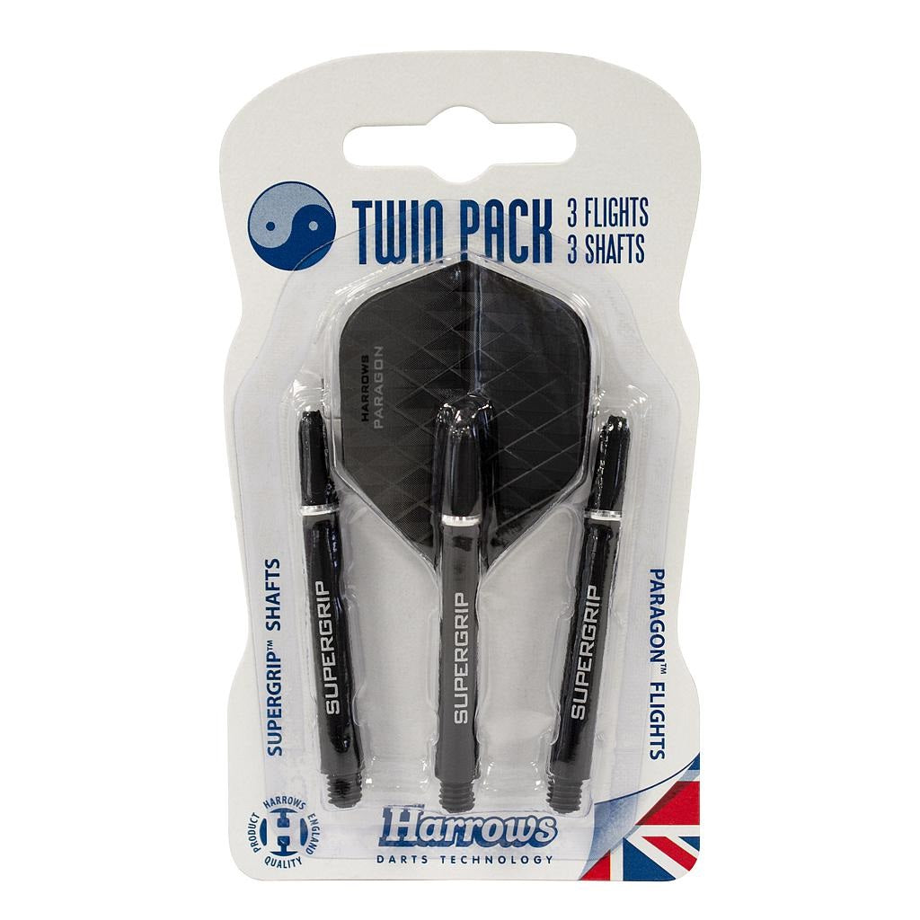 Harrows Twin Pack Dart Flight Black