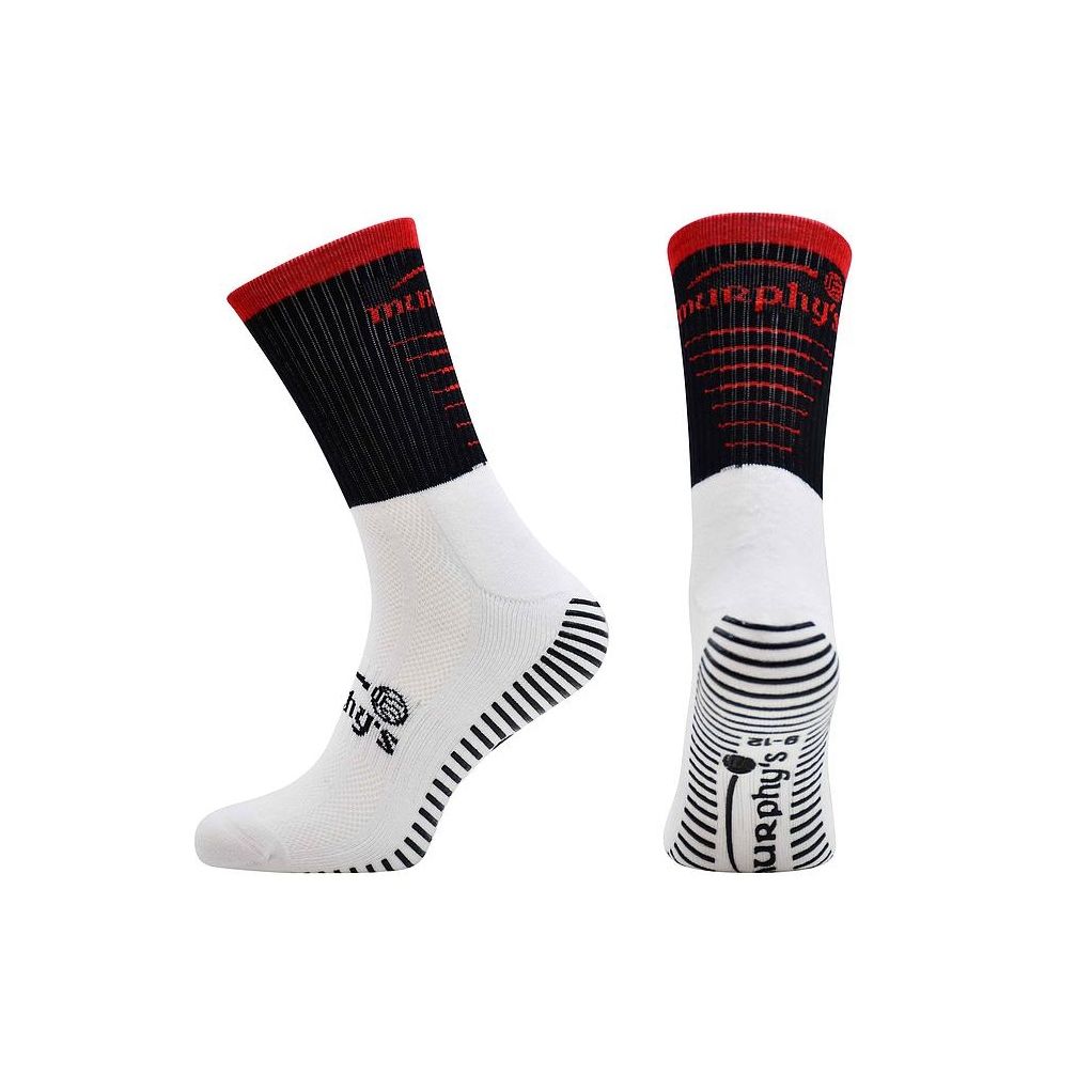 Murphys Pro Mid GAA Grip Socks  Black Red
