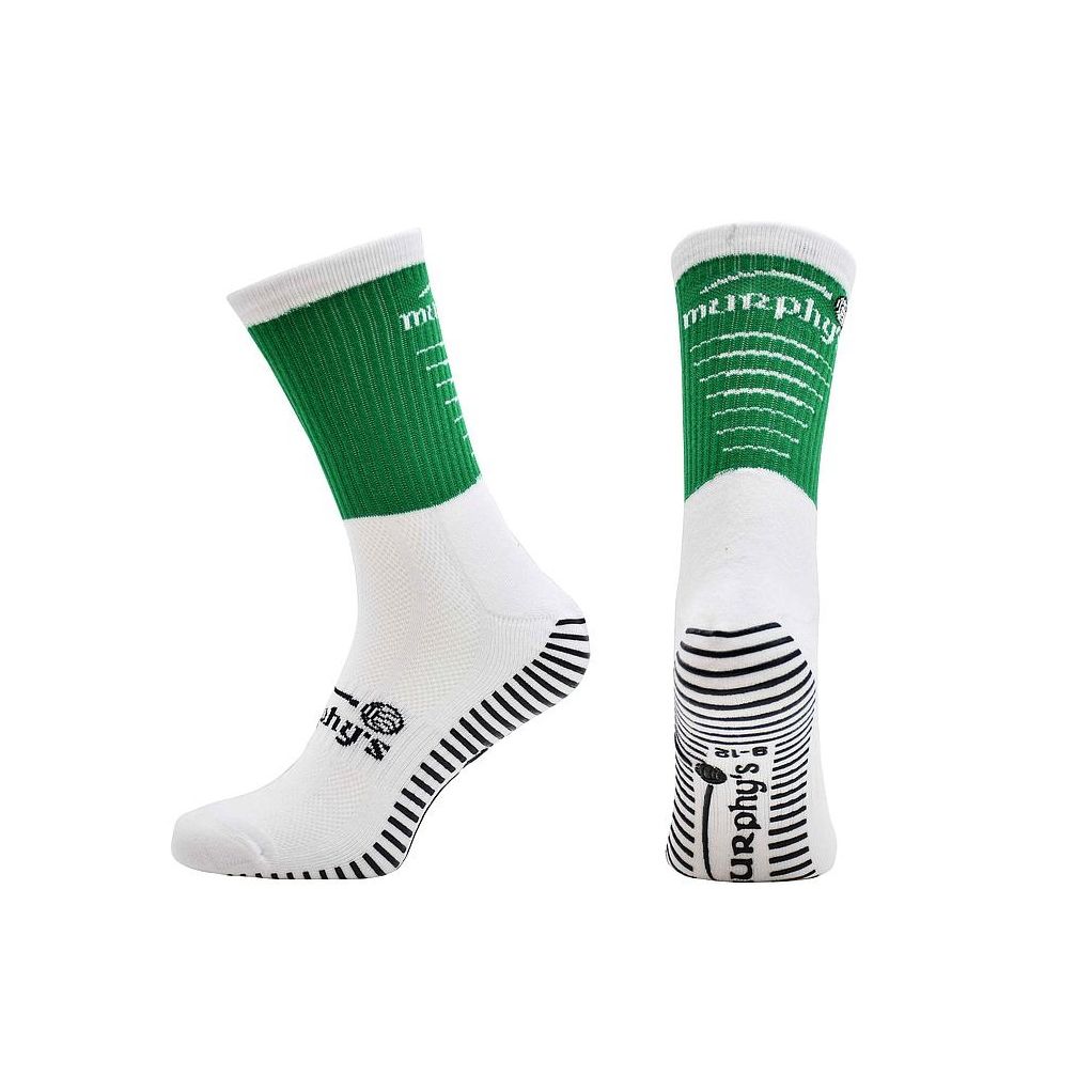 Murphys Pro Mid GAA Grip Socks  Green White