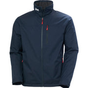 Navy blue jacket with red accents on a white background