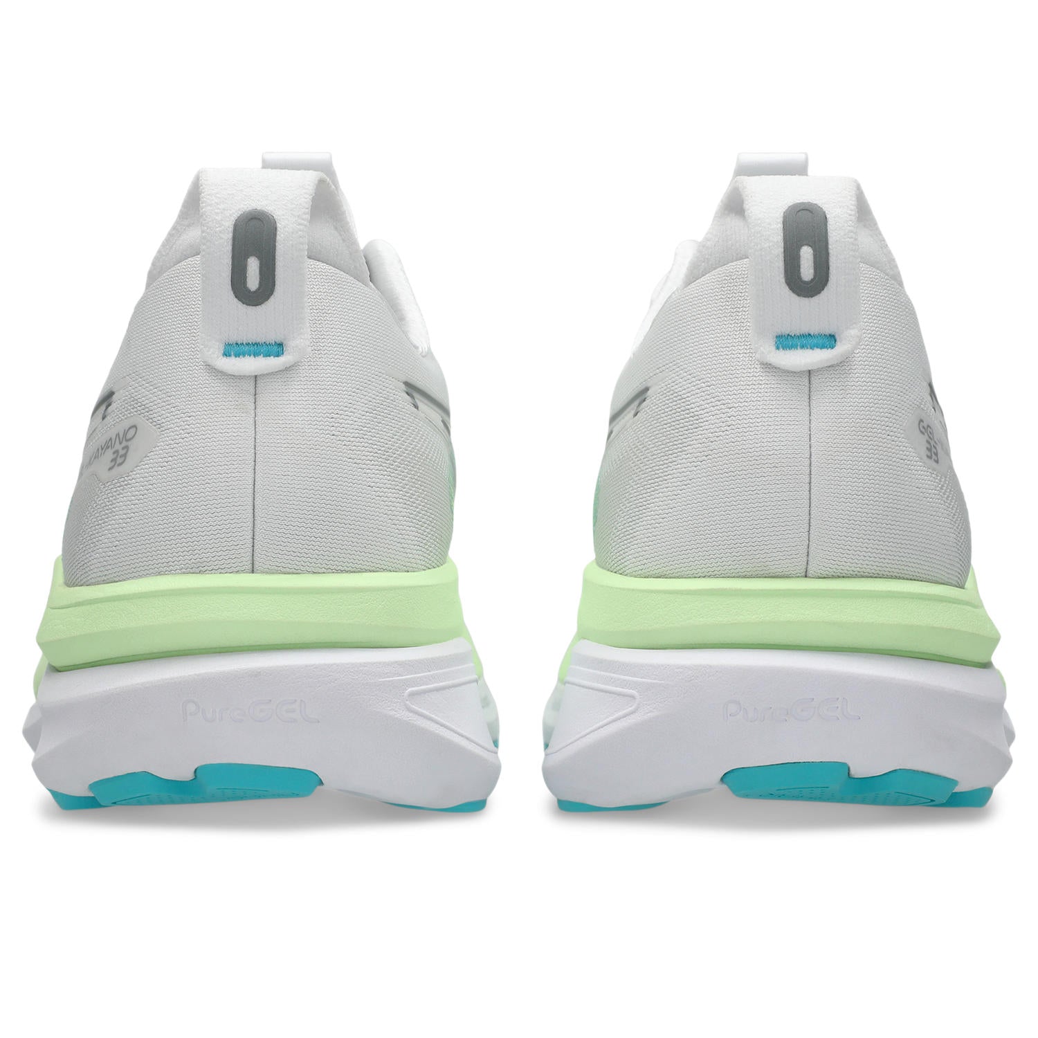 Asics Gel-Kayano 33 Men's Running Shoes White Aqua