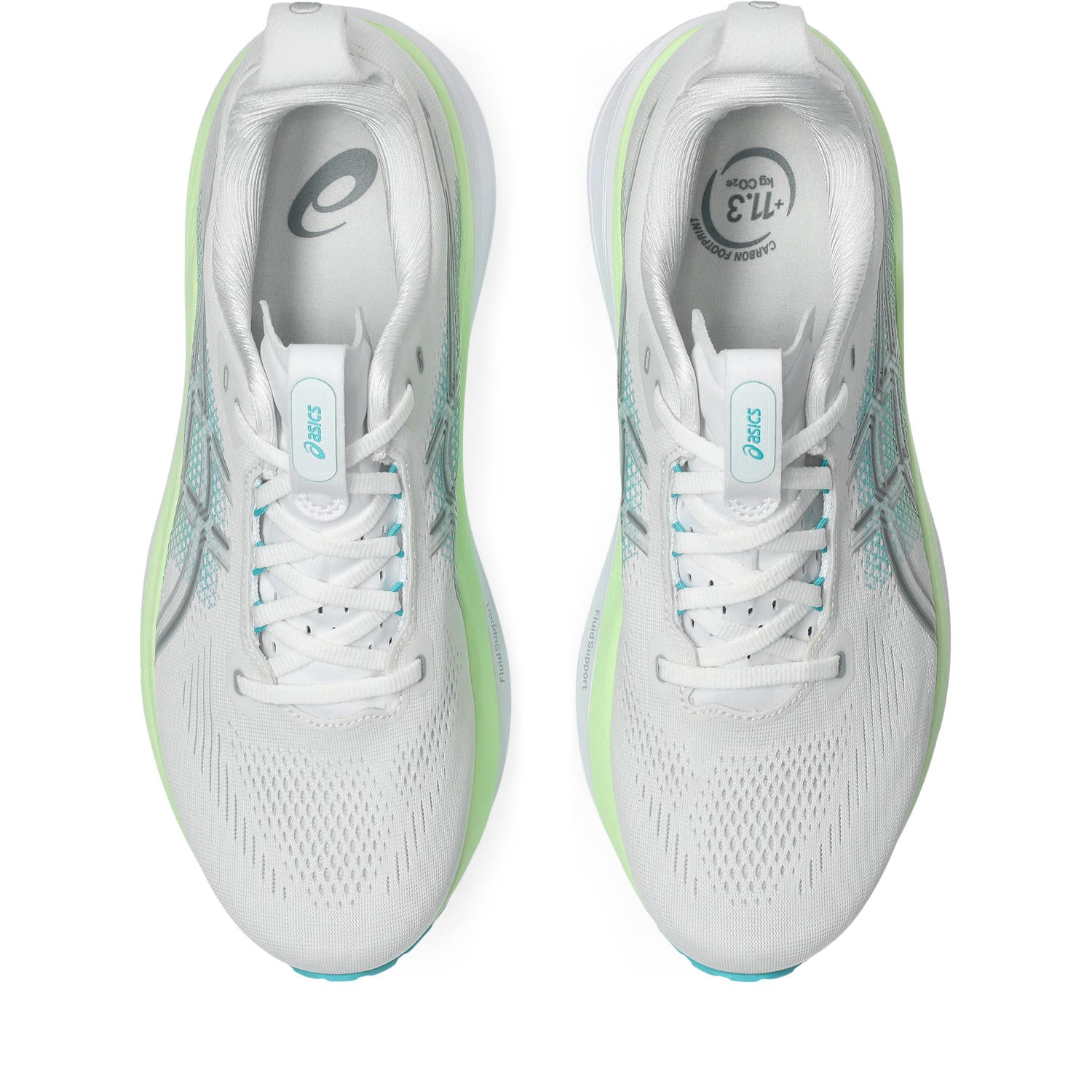 Asics Gel-Kayano 33 Men's Running Shoes White Aqua