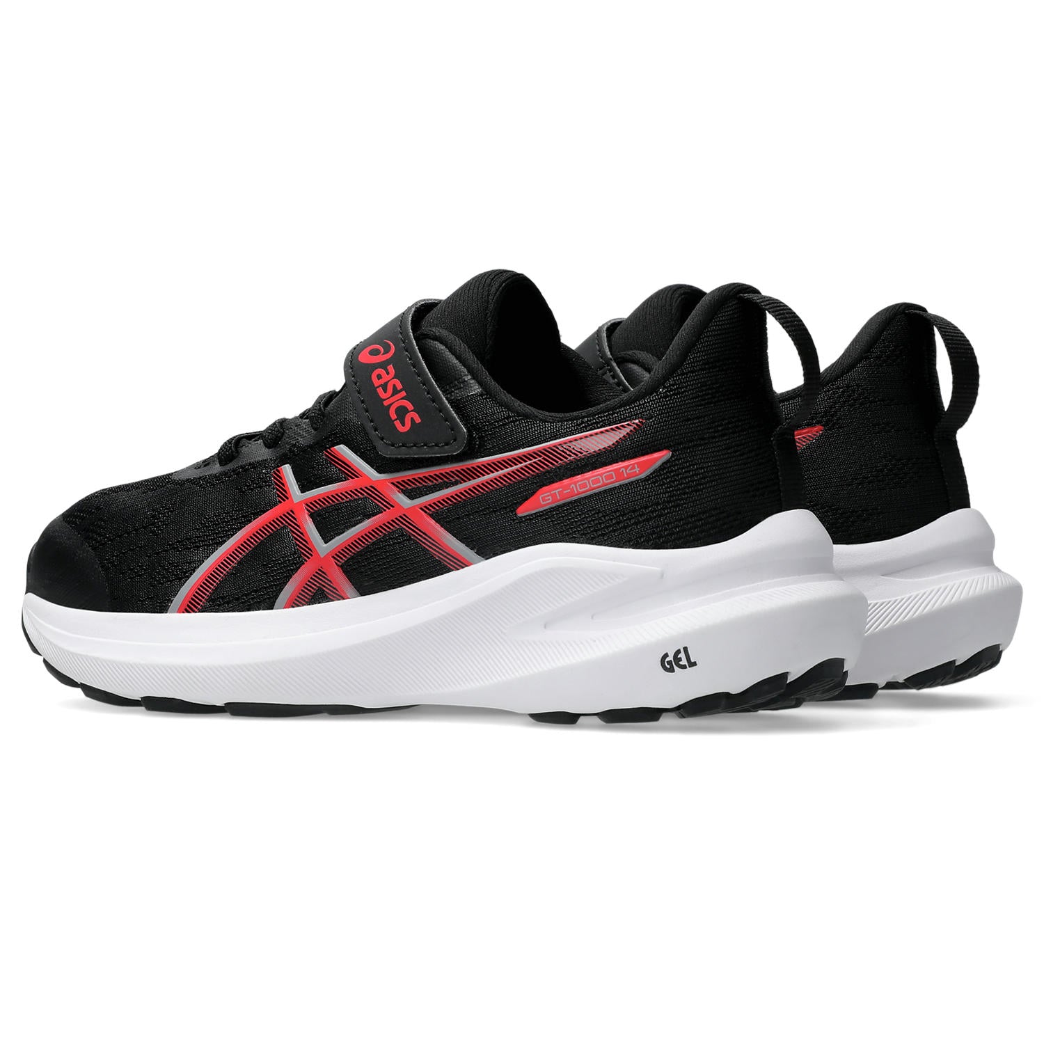 Asics GT-1000 14 PS Velcro Junior Running Shoes Black Red