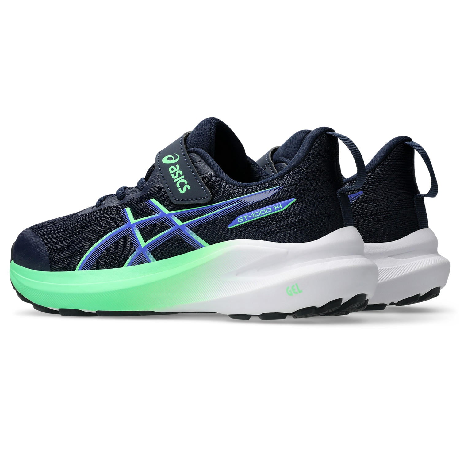 Asics GT-1000 14 PS Velcro Junior Running Shoes Midnight Green