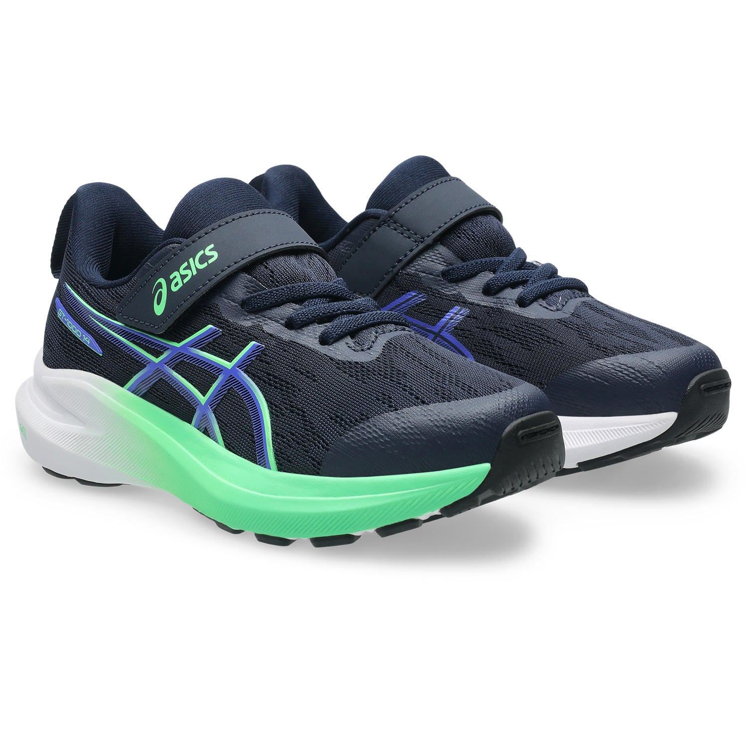 Asics GT-1000 14 PS Velcro Junior Running Shoes Midnight Green