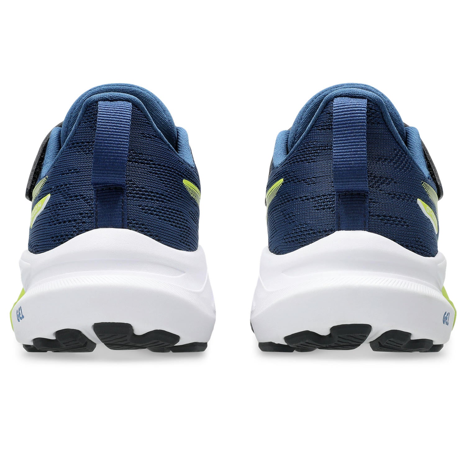 Asics GT-1000 14 PS Velcro Junior Running Shoes Navy Blue Neon Lime