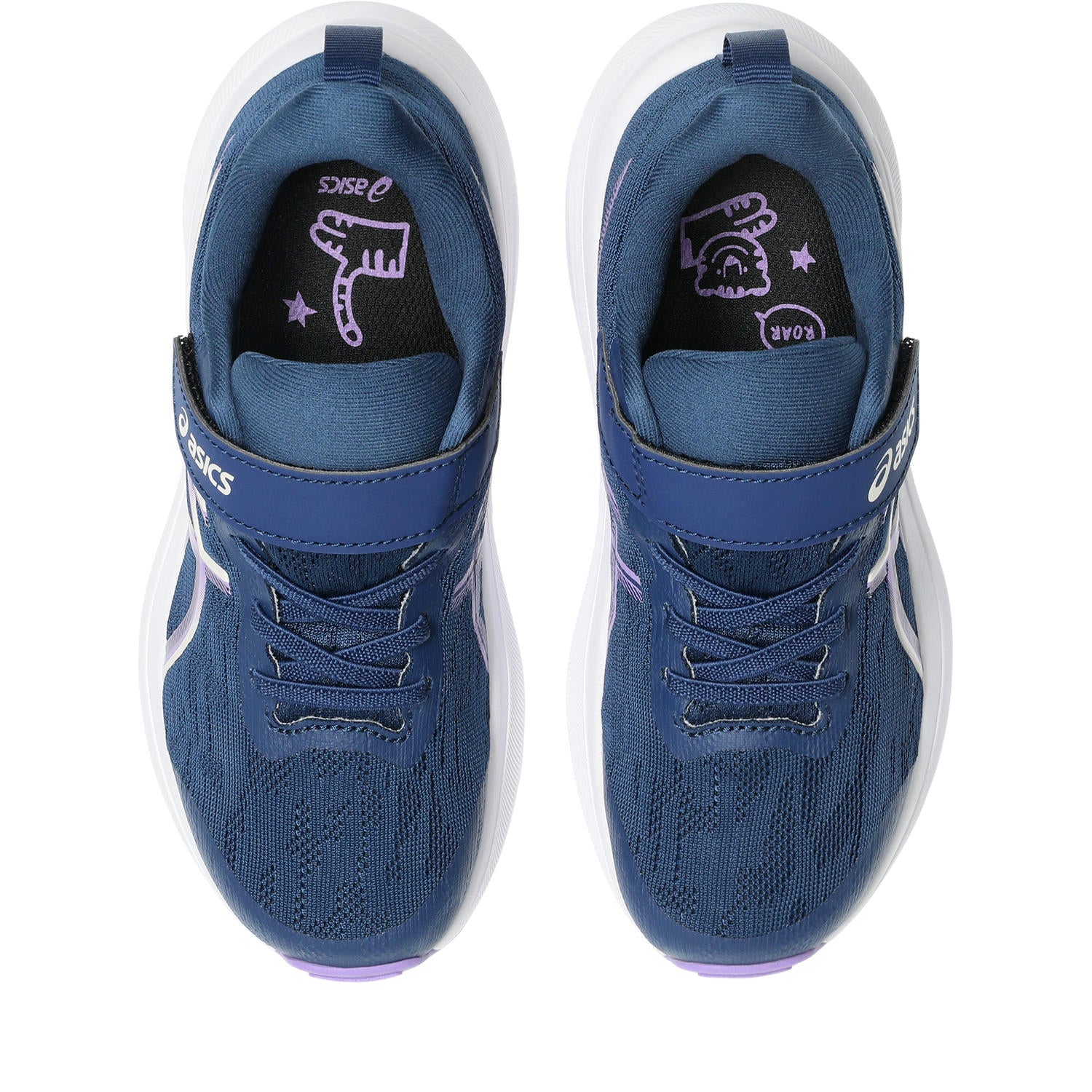 Asics GT-1000 14 PS Velcro Junior Running Shoes Navy Blue Faded Plum