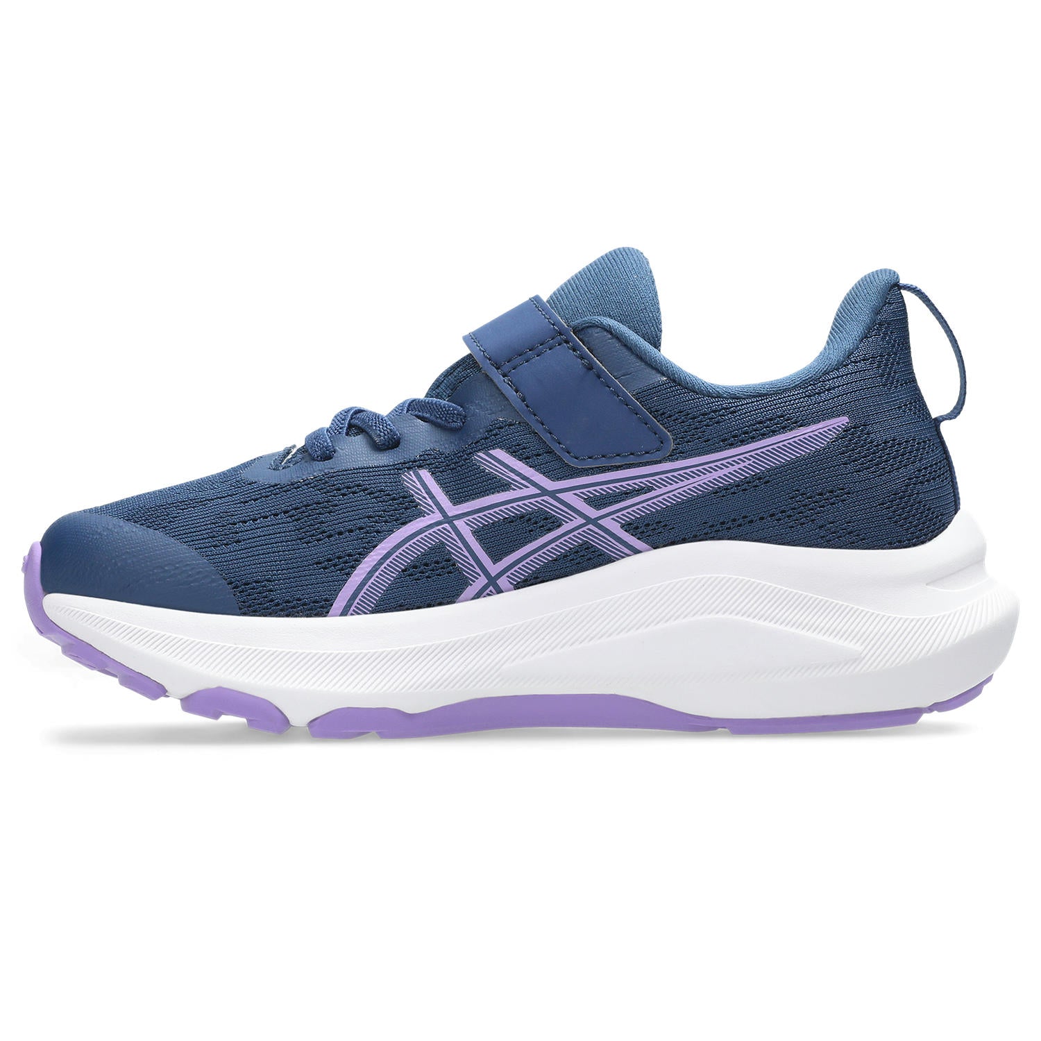 Asics GT-1000 14 PS Velcro Junior Running Shoes Navy Blue Faded Plum