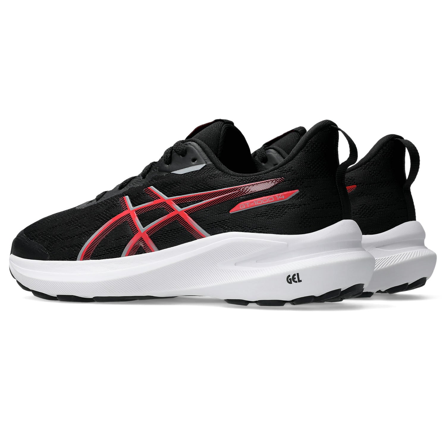 Asics GT-1000 14 GS Junior Running Shoes Black Red