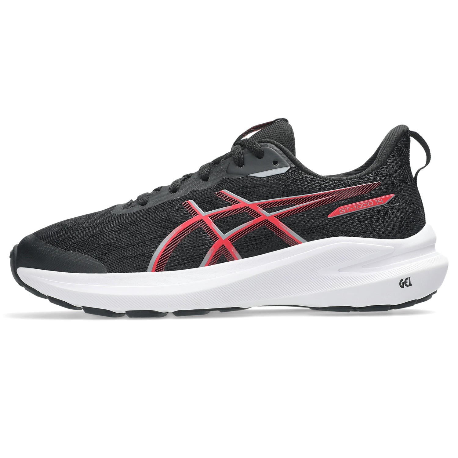 Asics GT-1000 14 GS Junior Running Shoes Black Red