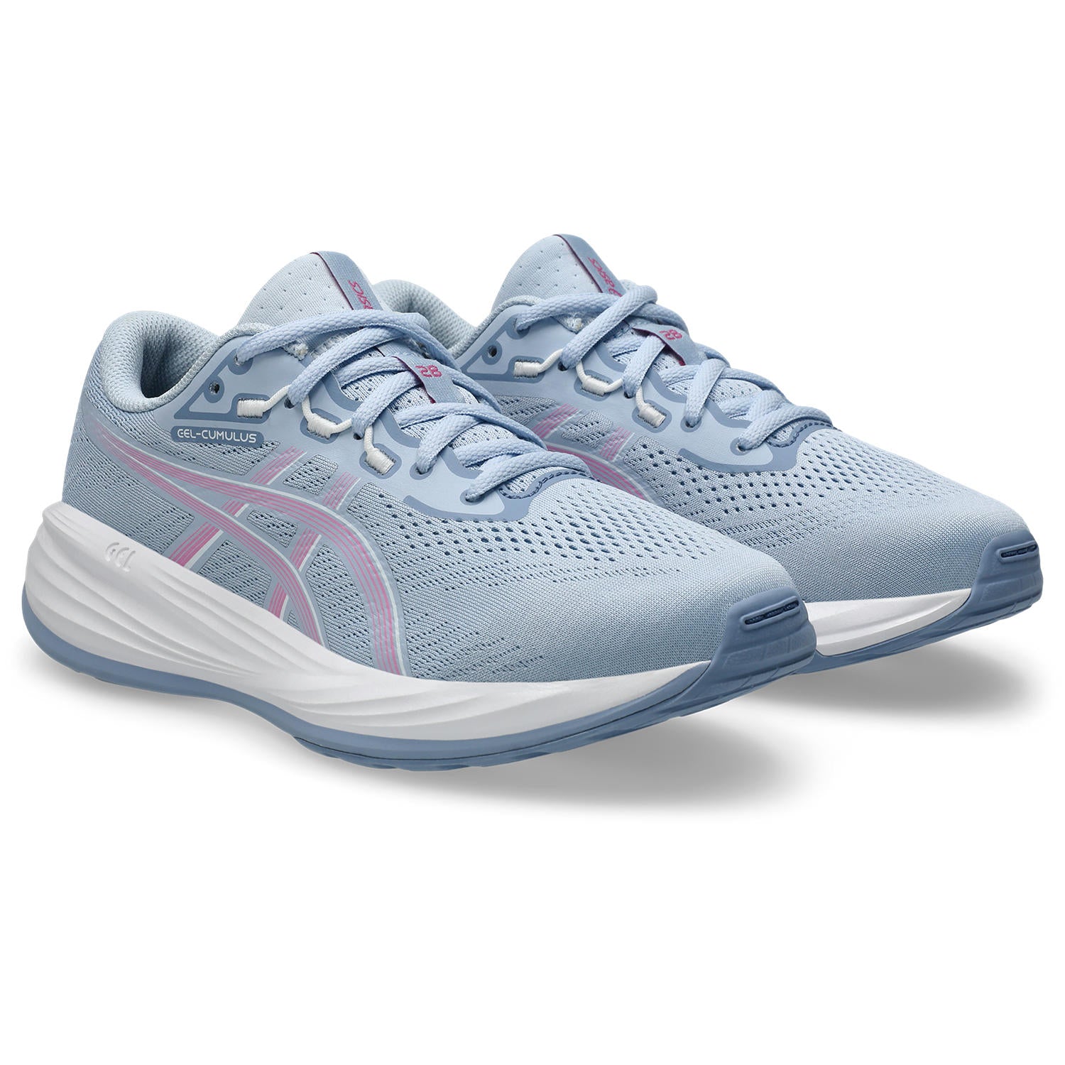 Asics Gel-Cumulus 28 GS Junior Running Shoes Solid Air Bubblegum