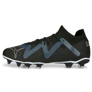 Black and blue soccer cleat with Puma logo on a white background