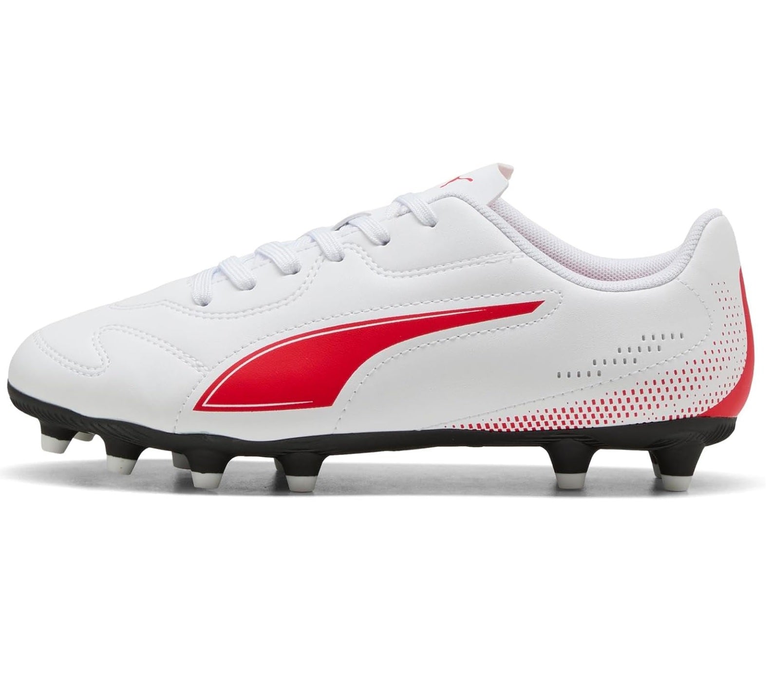 Puma Vitoria II Firm Gound Football Junior Boots White Red