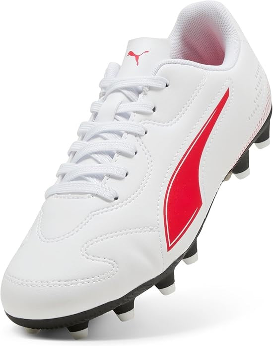 Puma Vitoria II Firm Gound Football Junior Boots White Red
