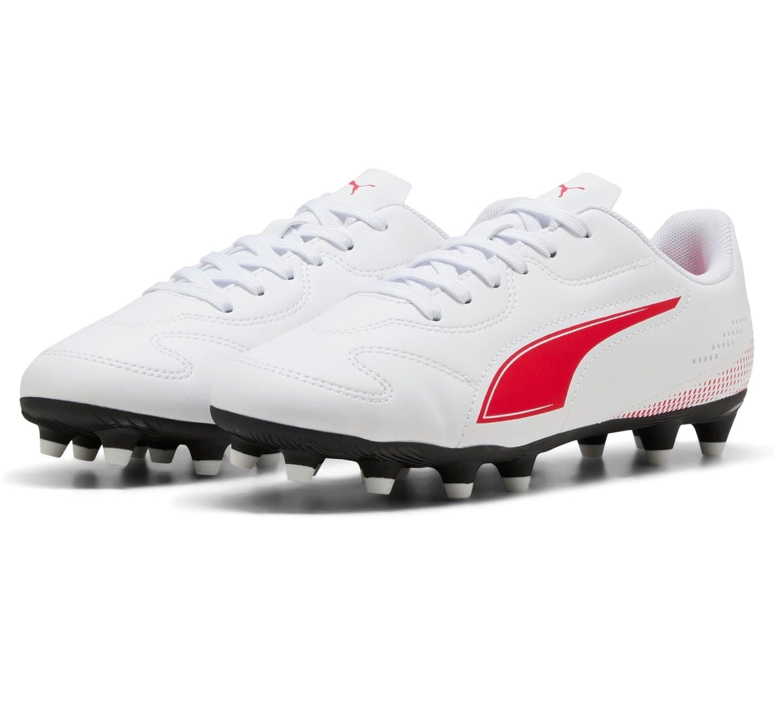 Puma Vitoria II Firm Gound Football Junior Boots White Red