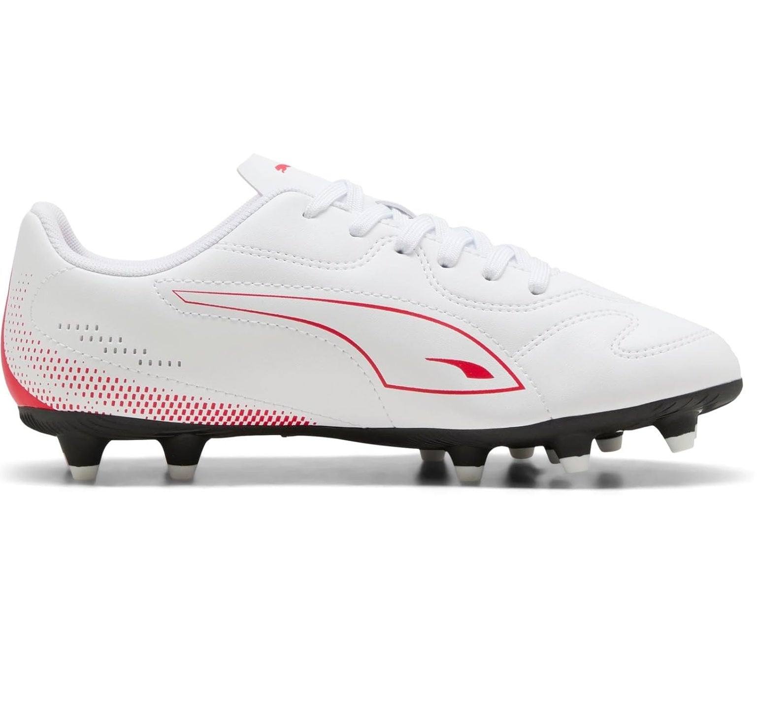 Puma Vitoria II Firm Gound Football Junior Boots White Red