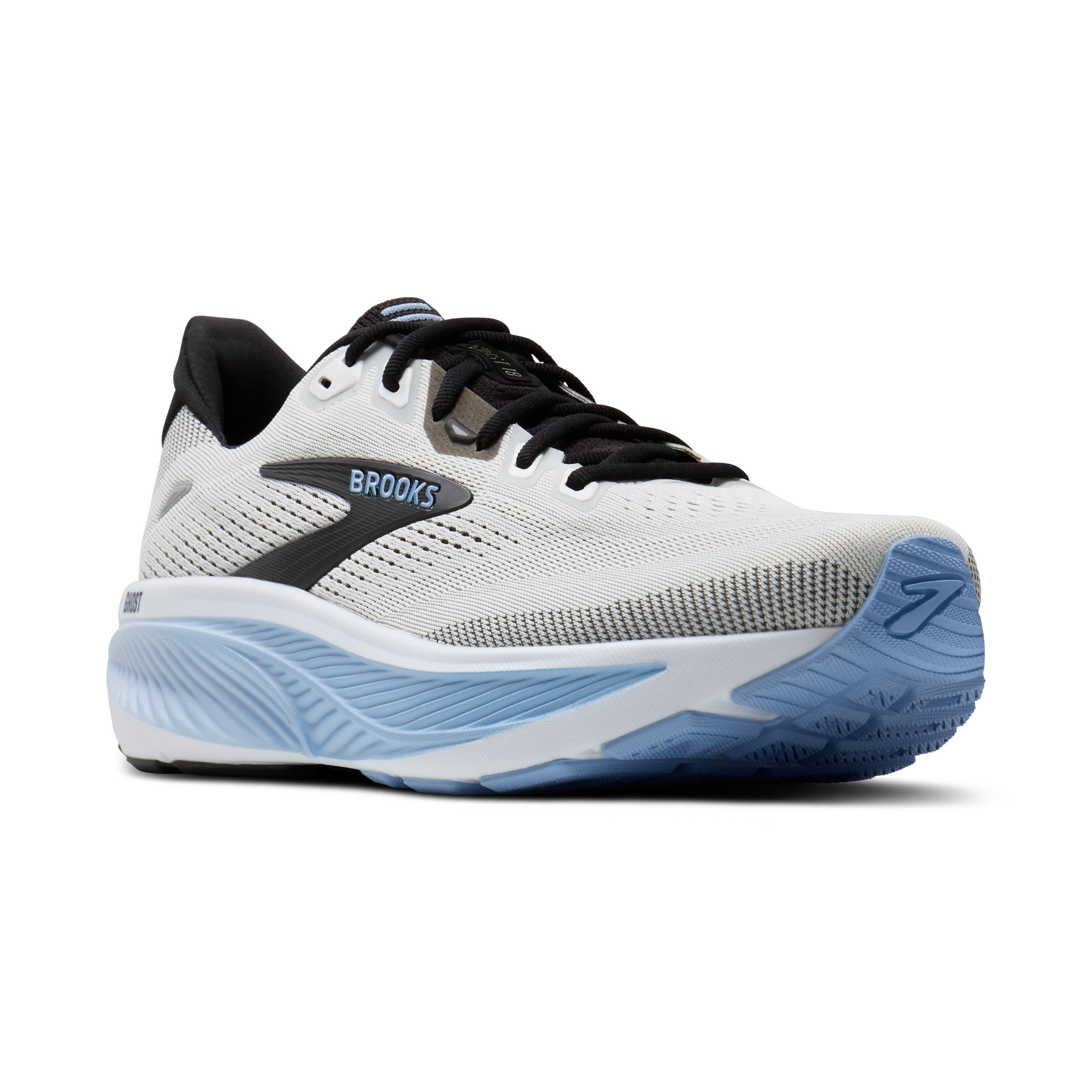 Brooks Ghost 18 Men's Running Shoes White Black Blue