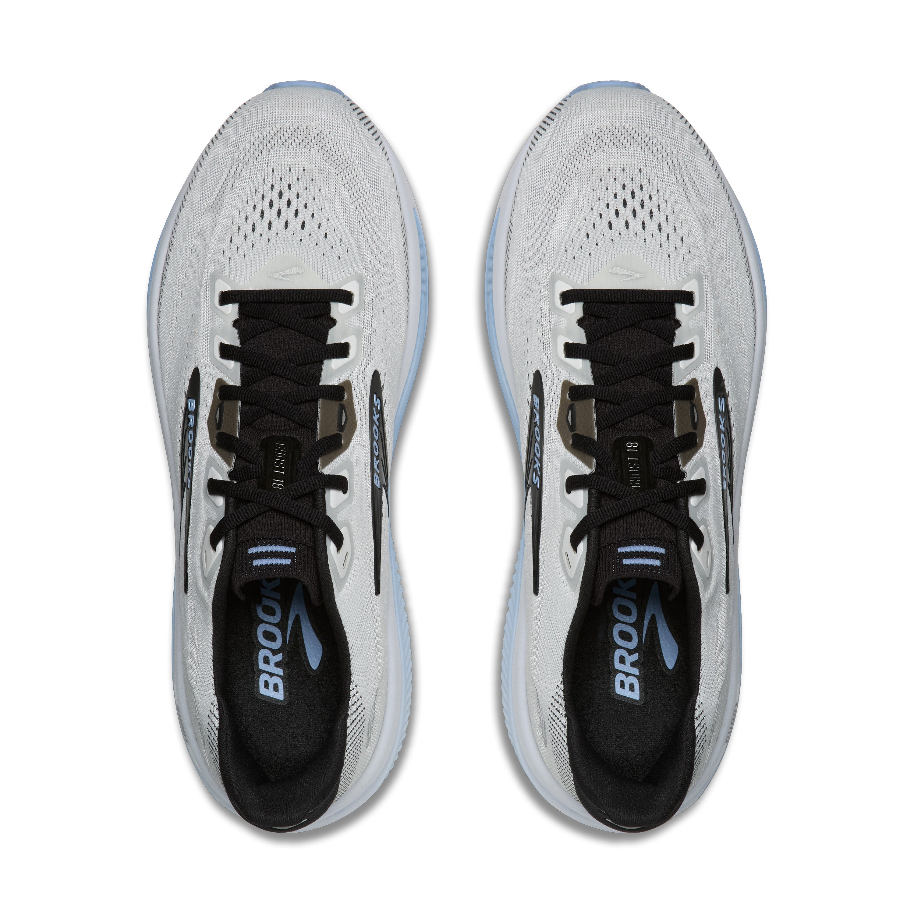 Brooks Ghost 18 Men's Running Shoes White Black Blue