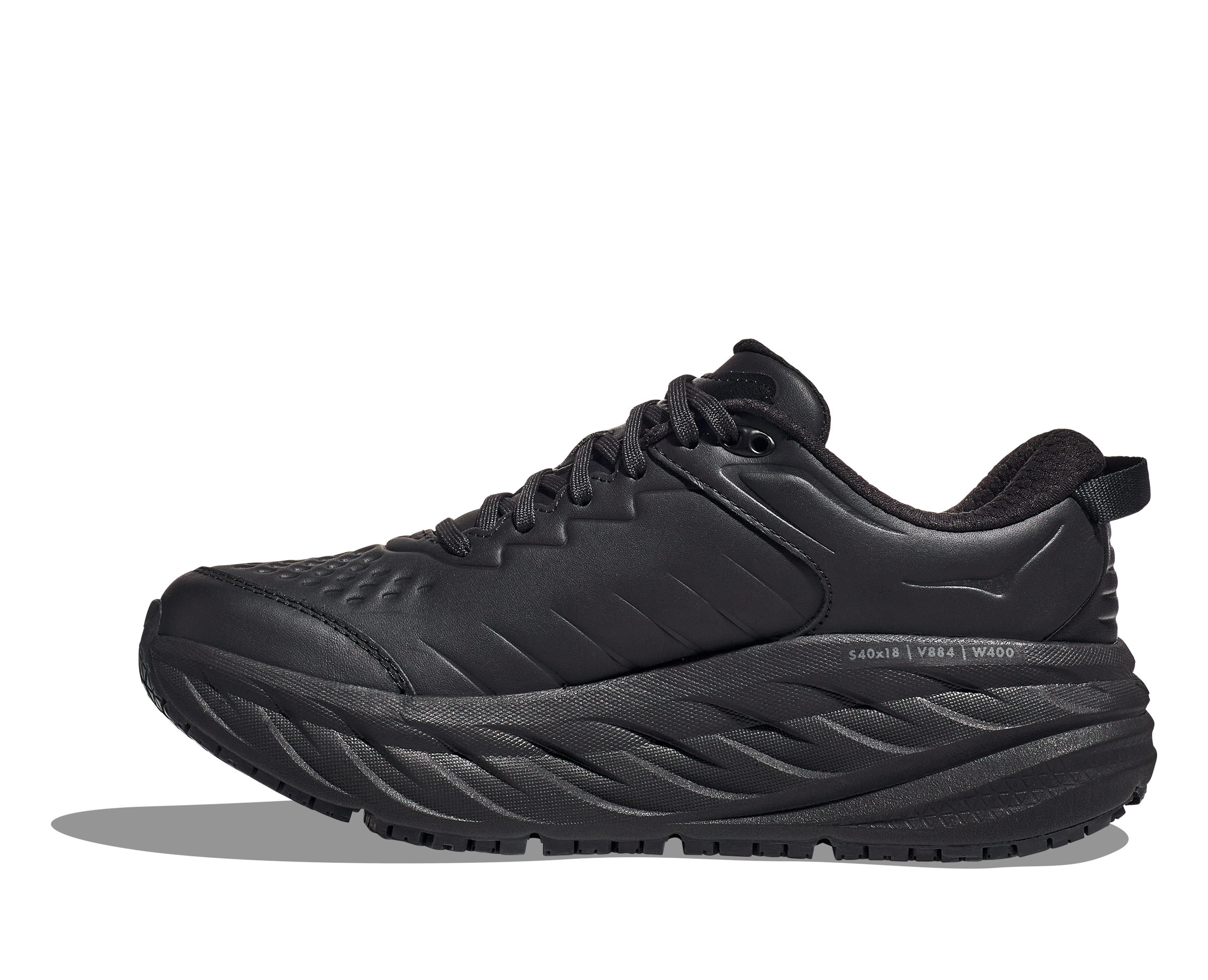 Hoka Bondi SR Women's Leather Walking Shoes Black