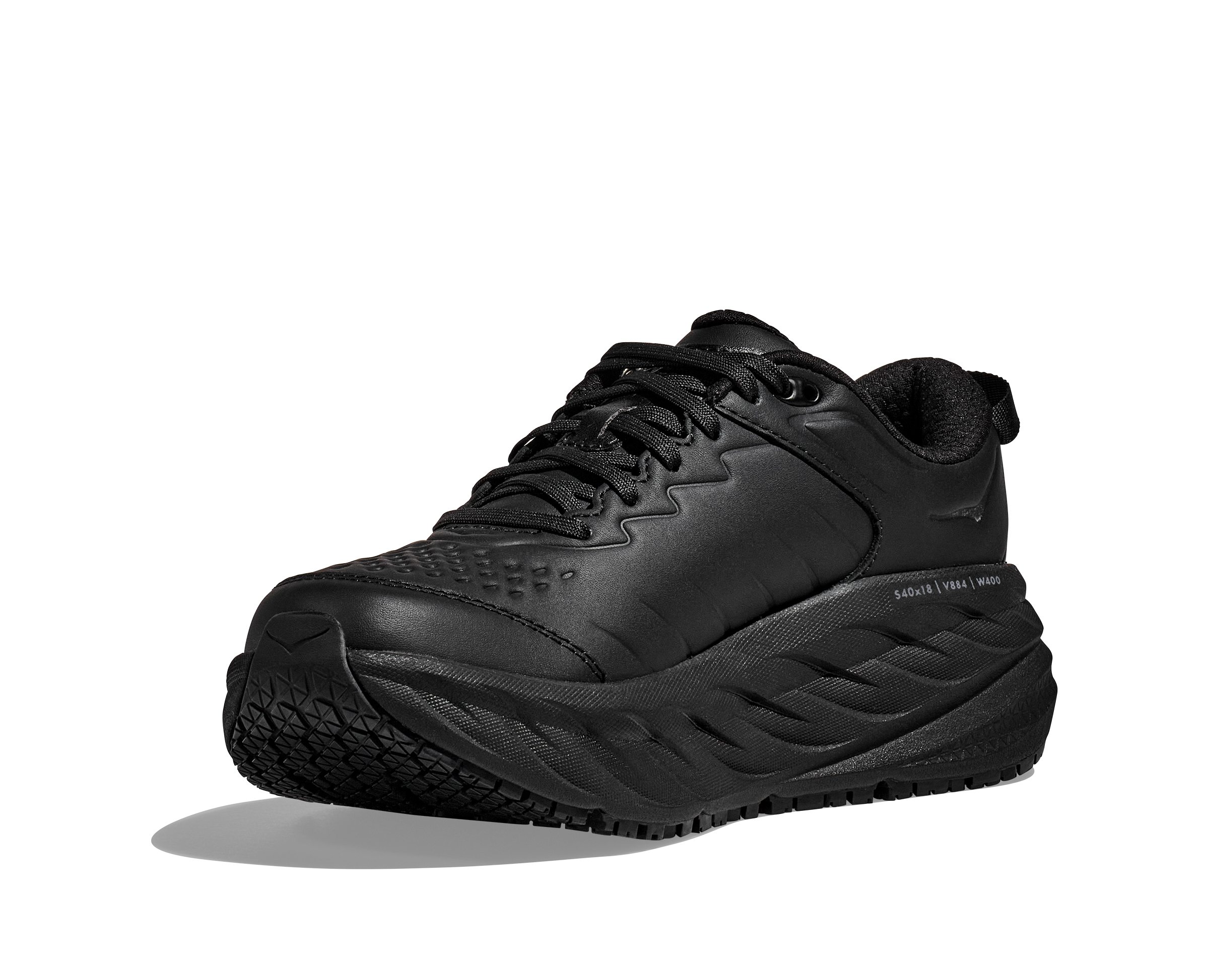 Hoka Bondi SR Women's Leather Walking Shoes Black