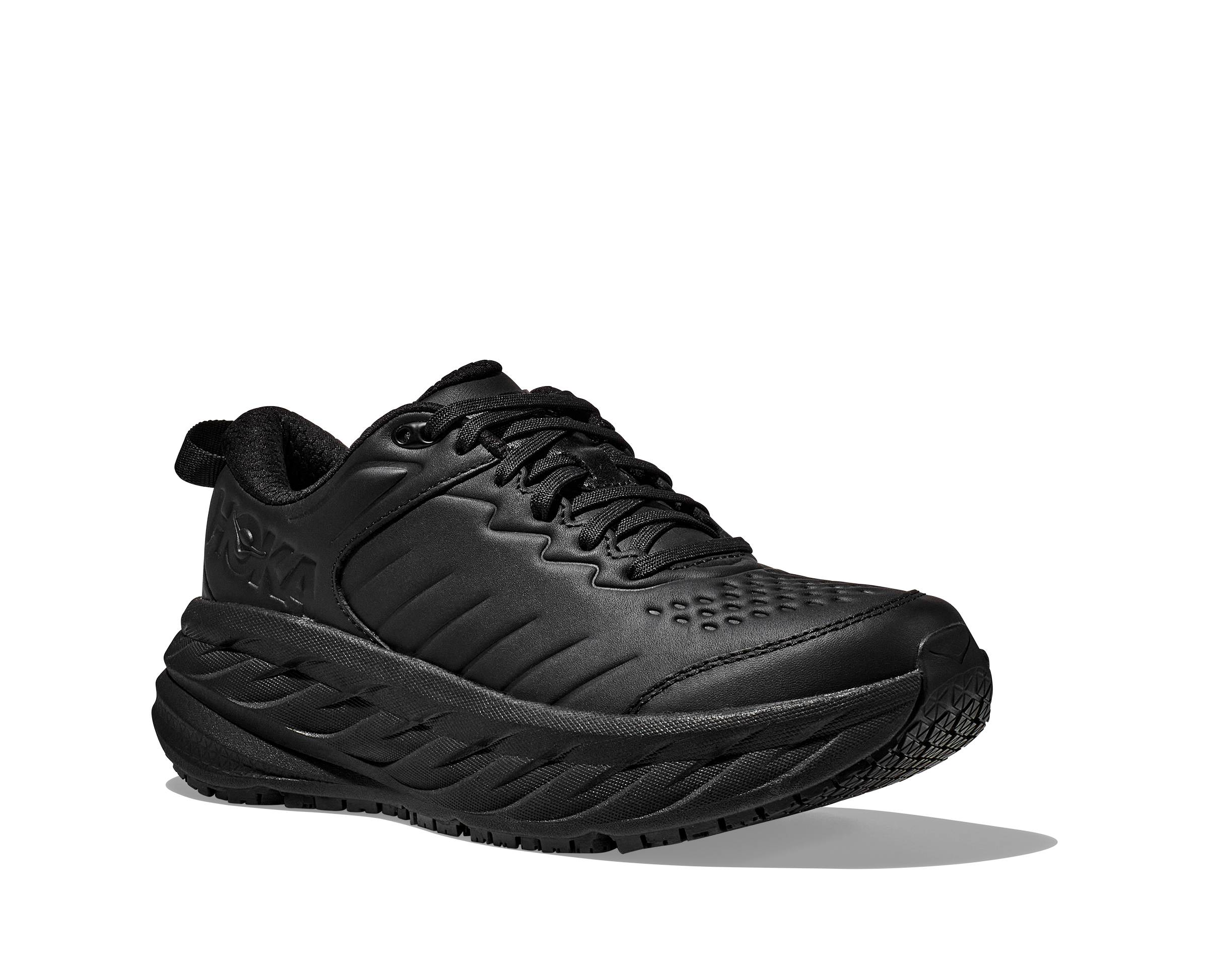 Hoka Bondi SR Women's Leather Walking Shoes Black