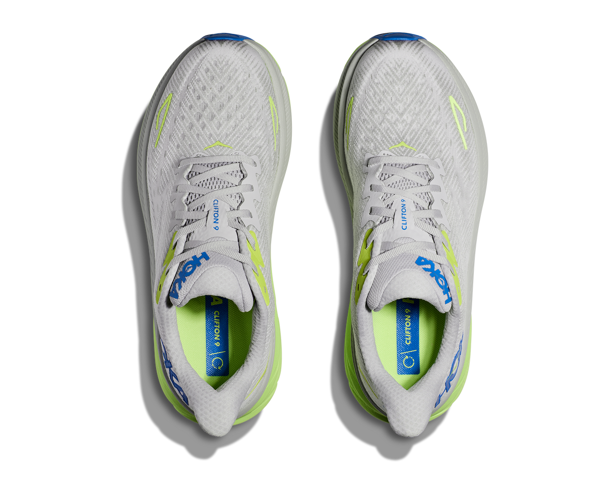 Hoka Clifton 9 Men's Road Running Shoes Grey Green