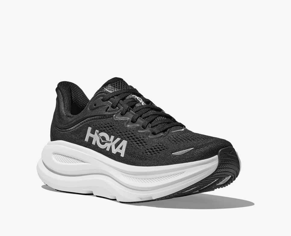 Hoka Bondi 9 Women's Running Shoe Black White