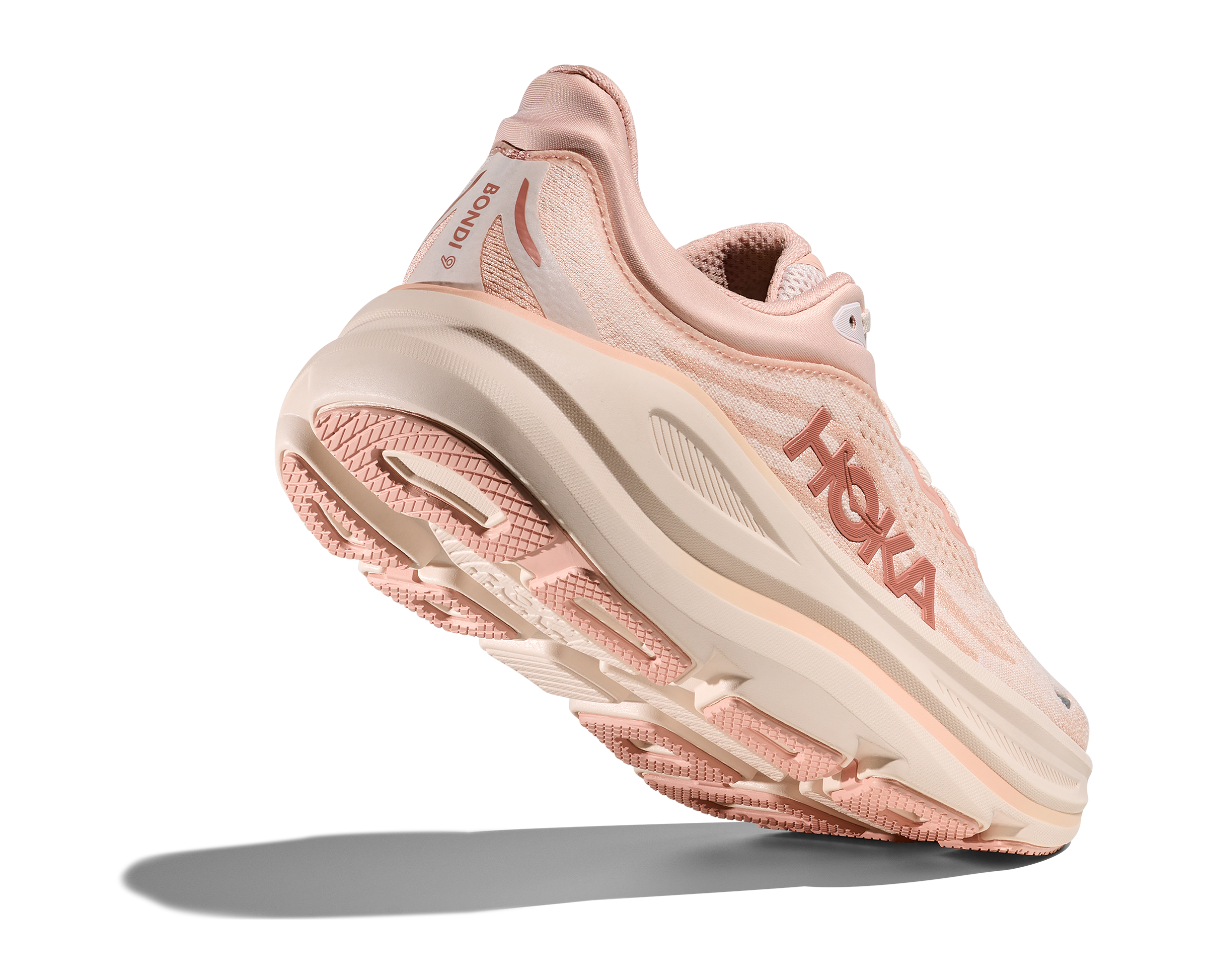 Hoka Bondi 9 Women's Running Shoes Rose Latte Rose Cream