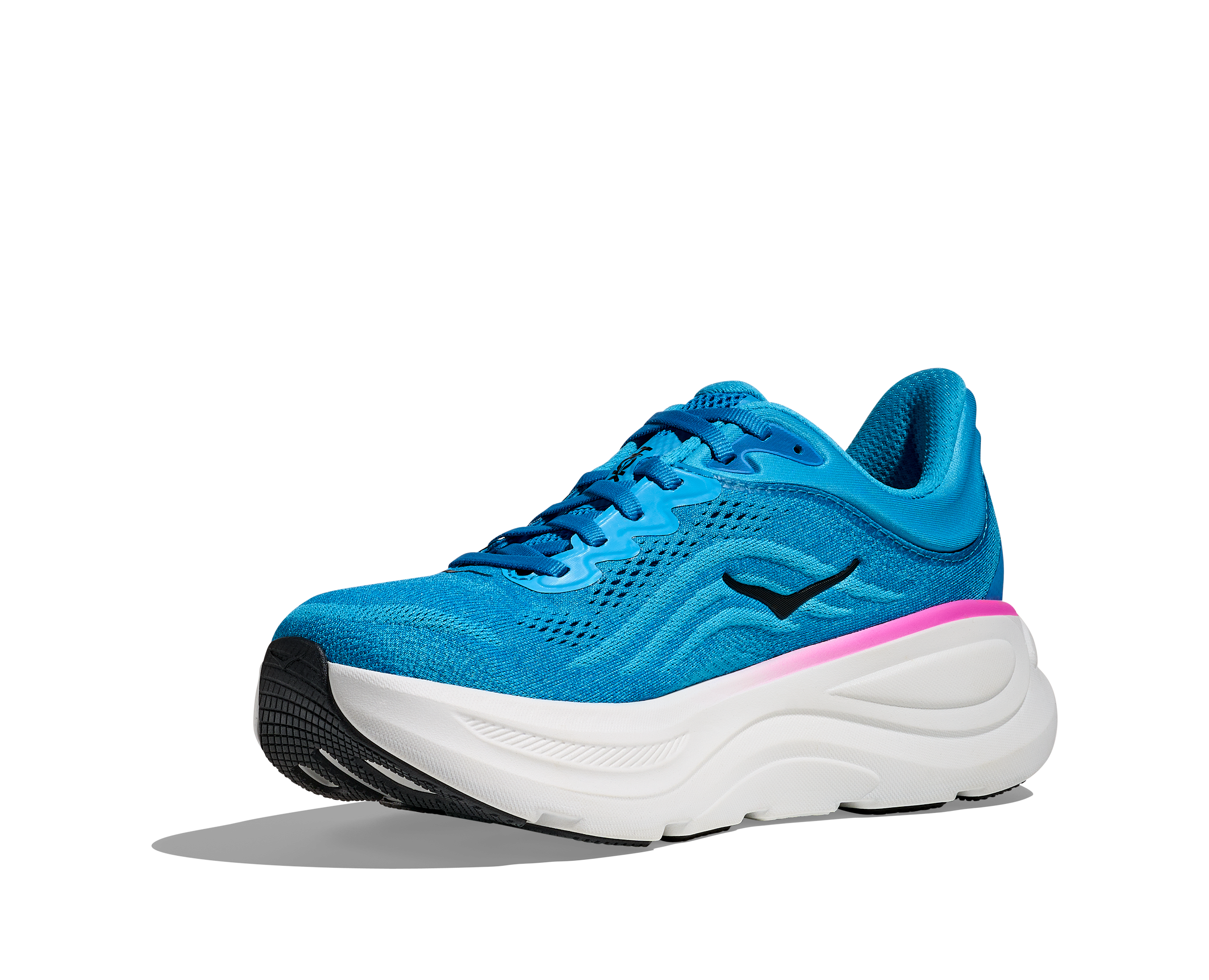 Hoka Bondi 9 Women's Running Shoes Skyward Blue Neon Fuchisa