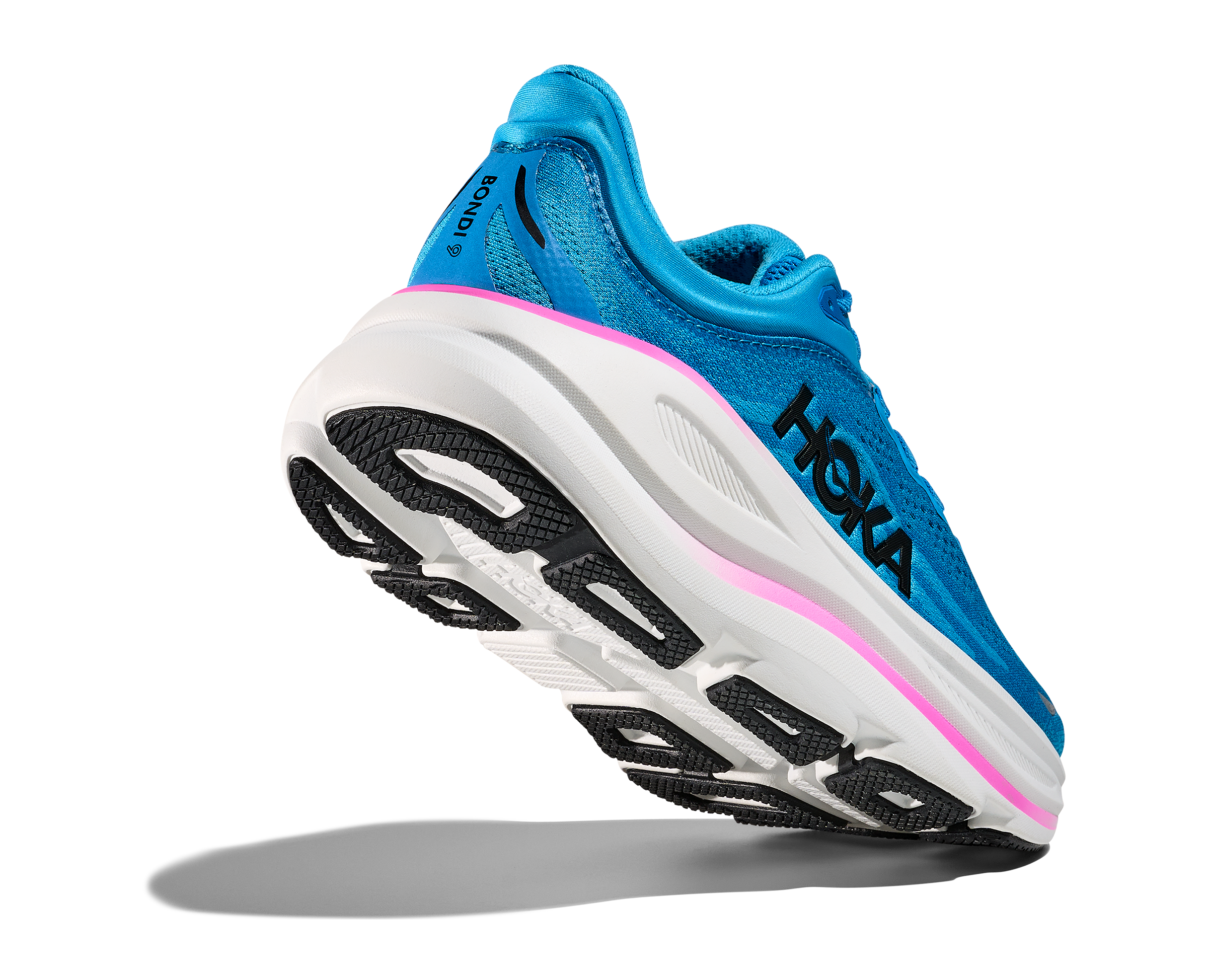 Hoka Bondi 9 Women's Running Shoes Skyward Blue Neon Fuchisa