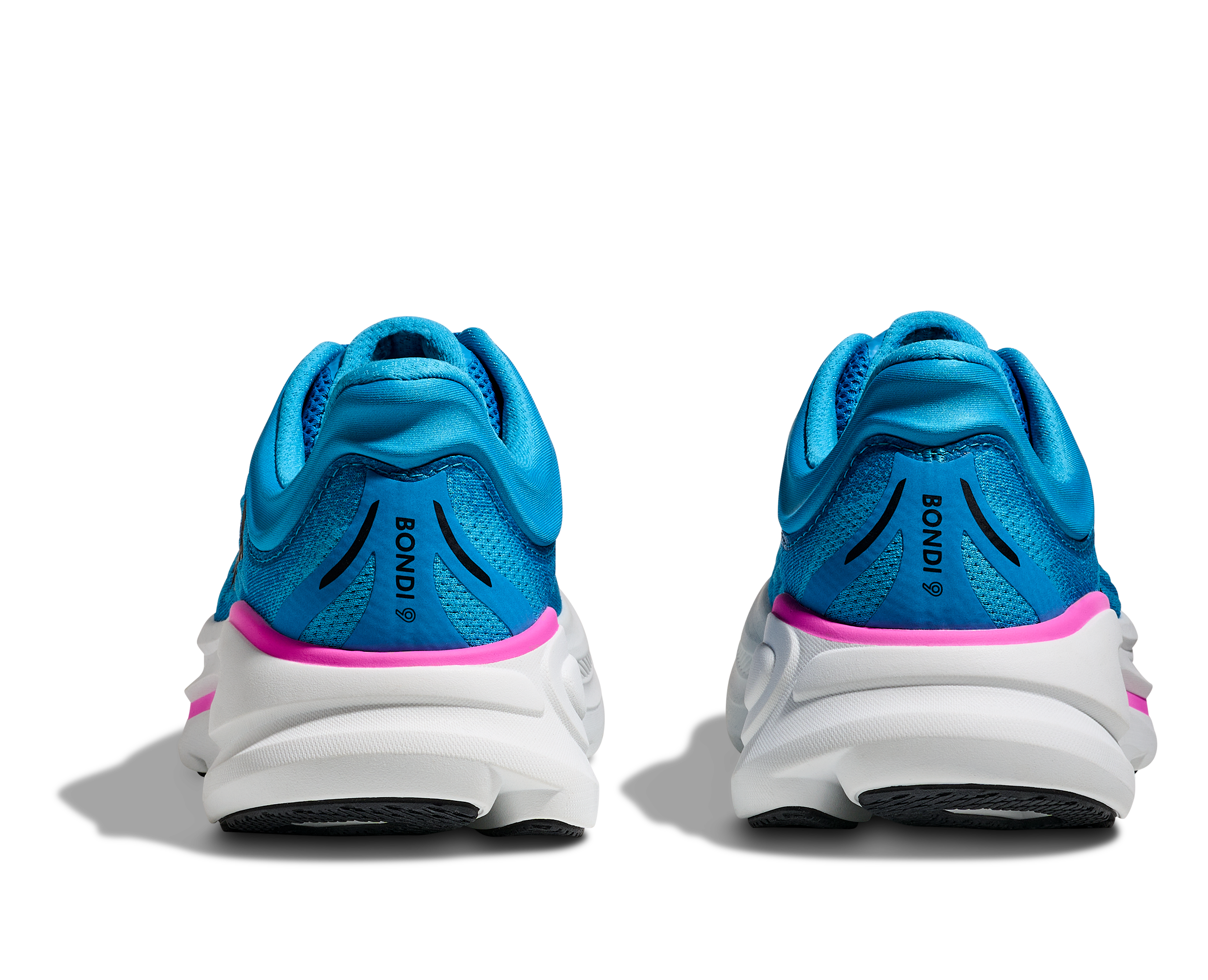 Hoka Bondi 9 Women's Running Shoes Skyward Blue Neon Fuchisa