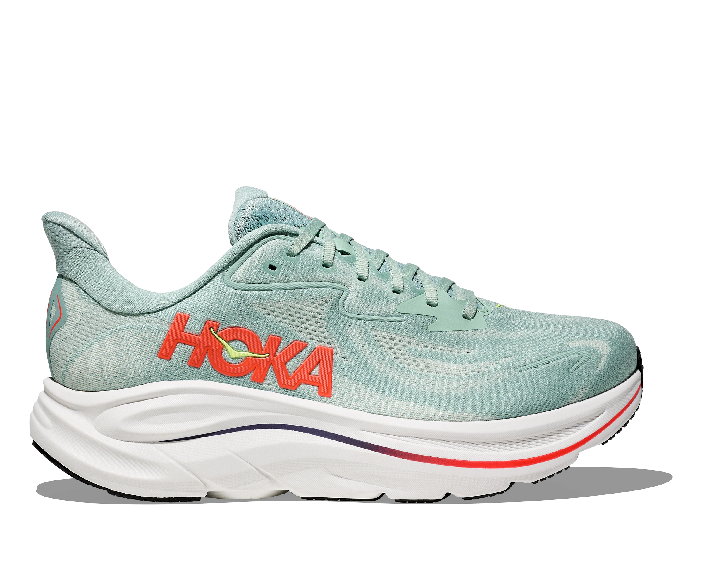 Hoka Clifton 10 Men's Running Shoes Sage Neon Flame