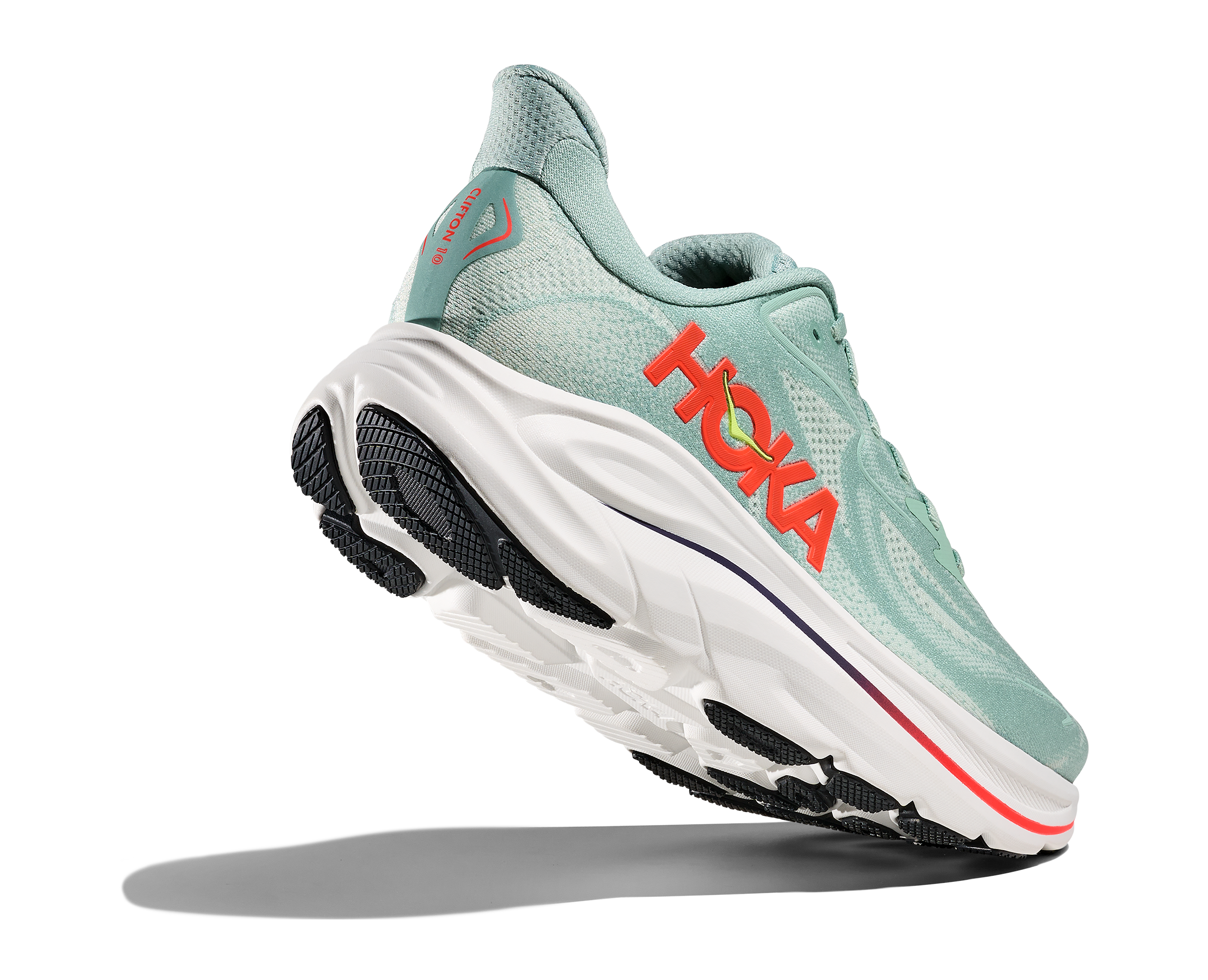 Hoka Clifton 10 Men's Running Shoes Sage Neon Flame