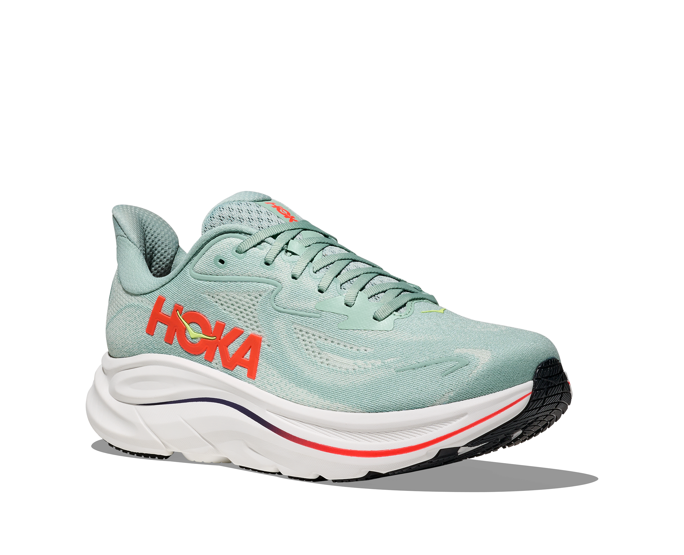 Hoka Clifton 10 Men's Running Shoes Sage Neon Flame