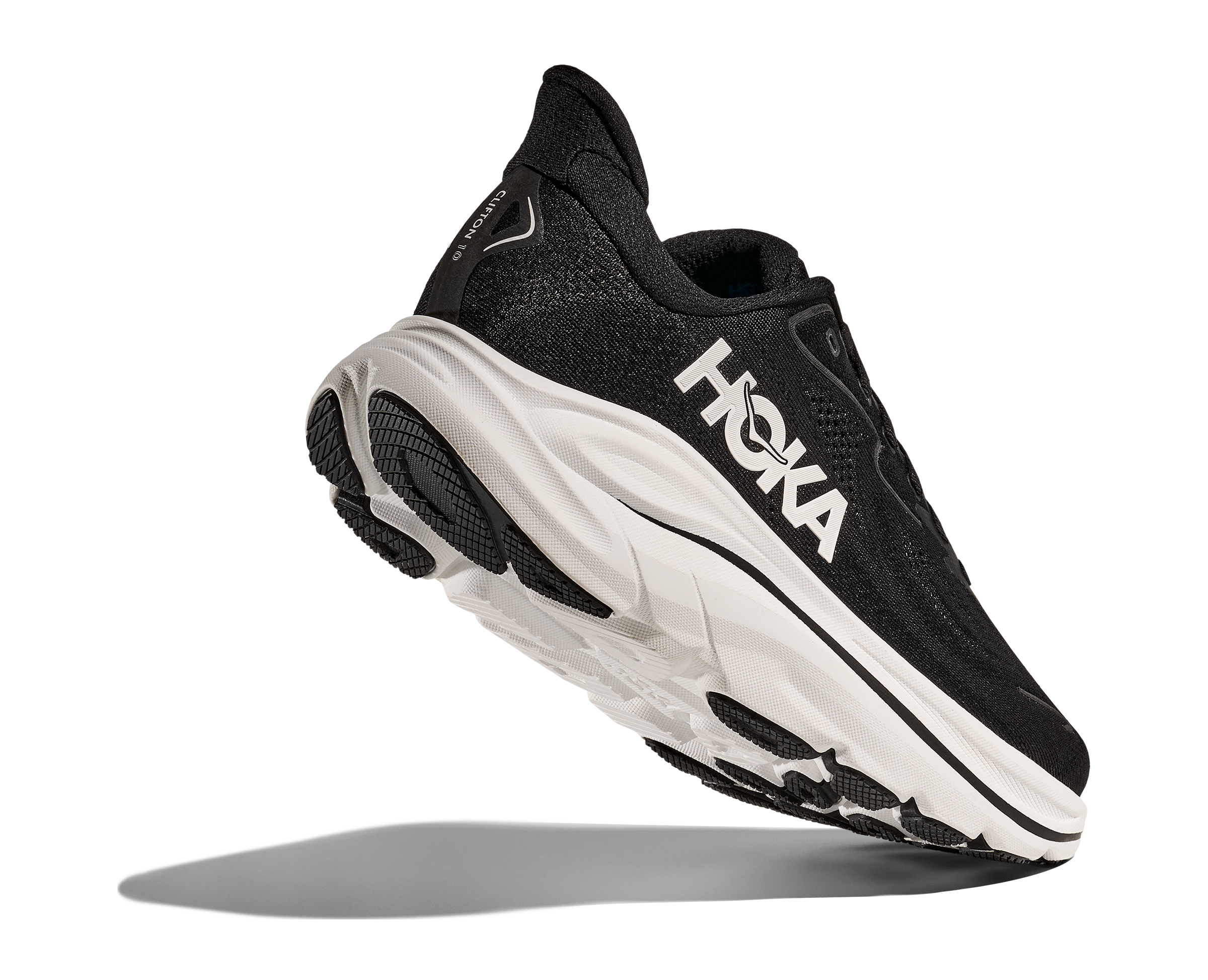 Hoka Clifton 10 Men's Wide Fit Running Shoes Black White